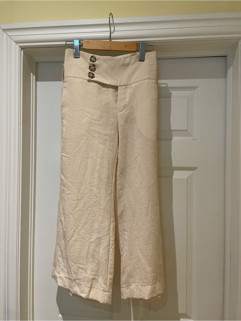 Brazilian High-Rise Wide Leg Culotte in Soft Cream L